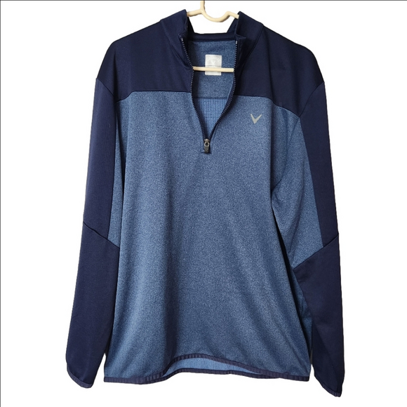 Callaway Other - Callaway Pullover Golf Sweatshirt Large Blue Colorblock Quarter Zip Long Sleeve